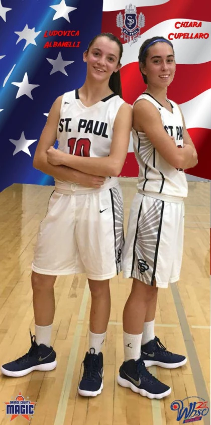 The WBSC All Stars Chiara Cupellaro and Ludovica Albanelli to the St Paul High School