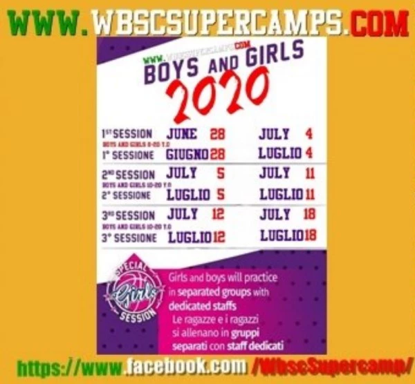 27° WBSC Supercamp Italy new dates 2020!!